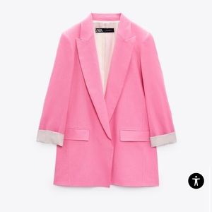 Zara Linen Blazer with printed Sleeves